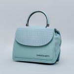 Charles & Keith Sky Blue Textured Handbag