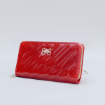 Elegant Red Glossy Wallet – Stylish & Functional