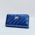 Elegant Blue Glossy Wallet – Stylish & Functional